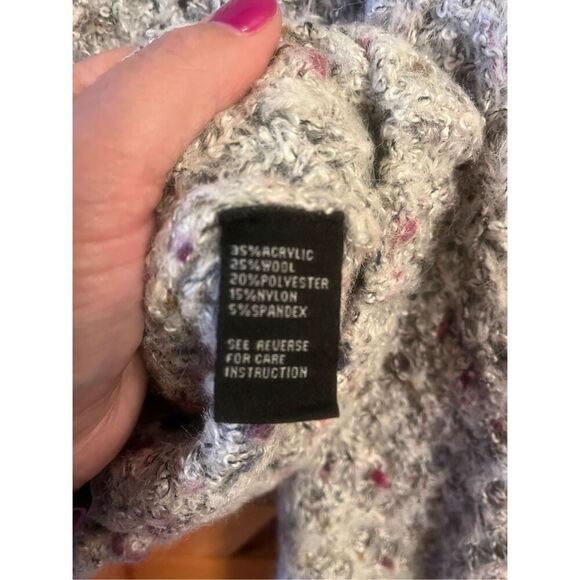 Cliche Crew Neck Long Sleeve Wool Blend Pullover Sweater Gray Multicolor Size Me - Picture 3 of 4